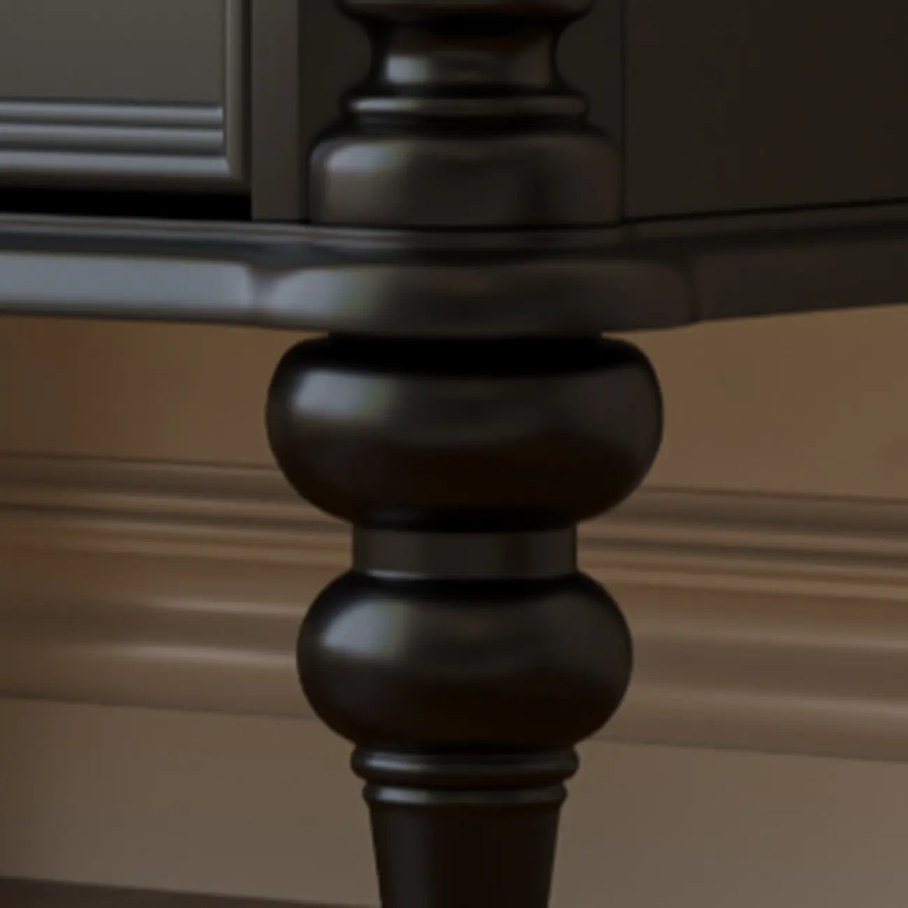 Traditional Black Wood 2 Tiers Drawer Nightstand Image - 6 | homeyfad