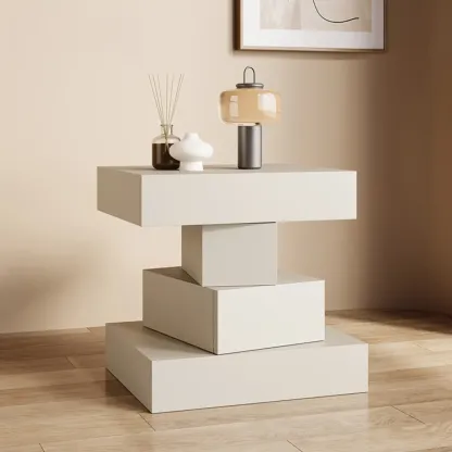 Narrow 4 Drawers Leather Top Walnut Nightstand Image - 7