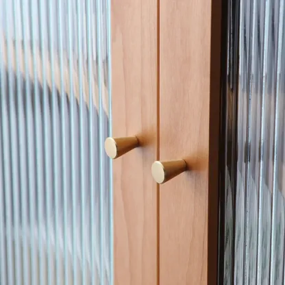 Narrow Modern Natural Wood 2-Drawer Bookcase Image - 4