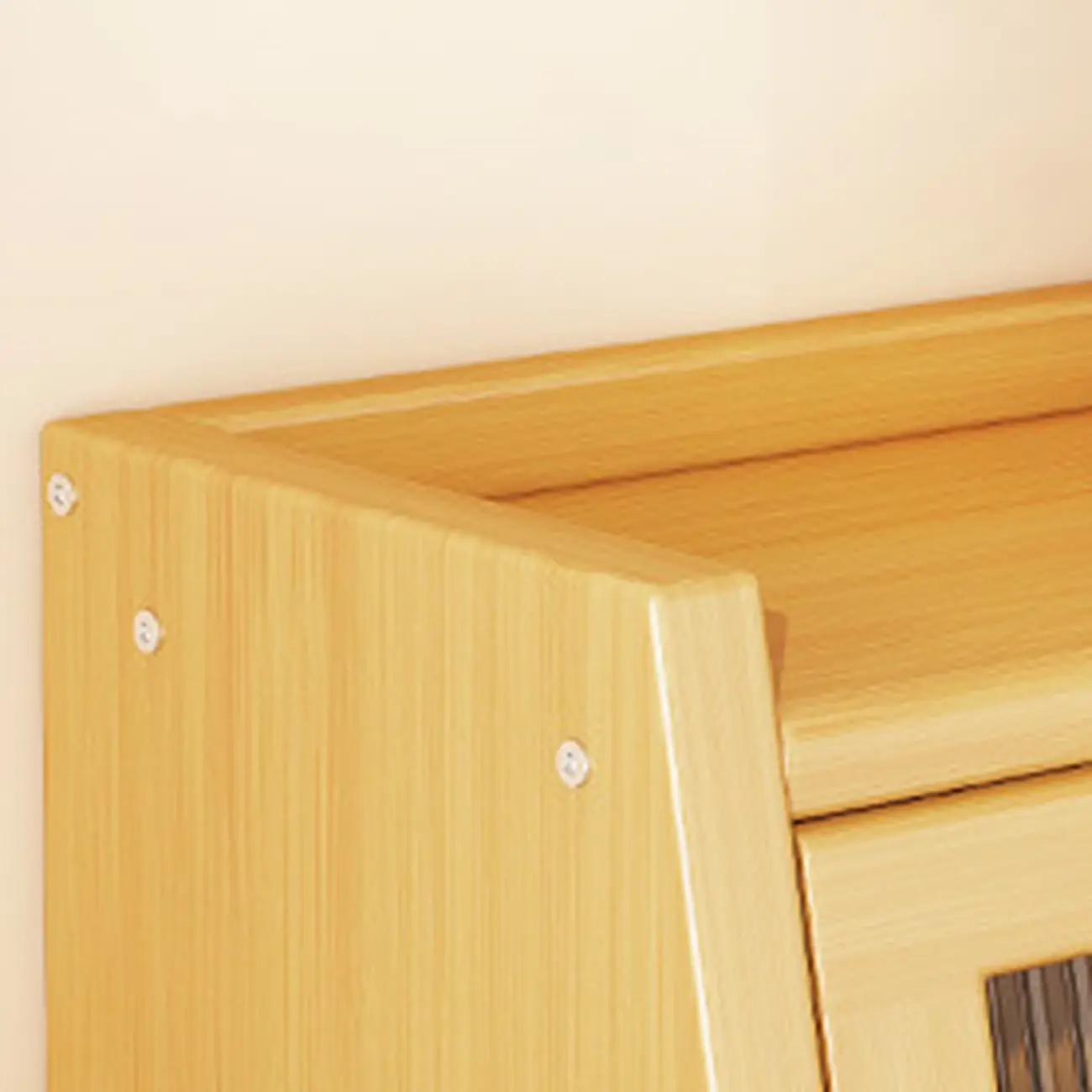 Compact Wood Step Bookcase with Glass Doors Image - 6 | homeyfad