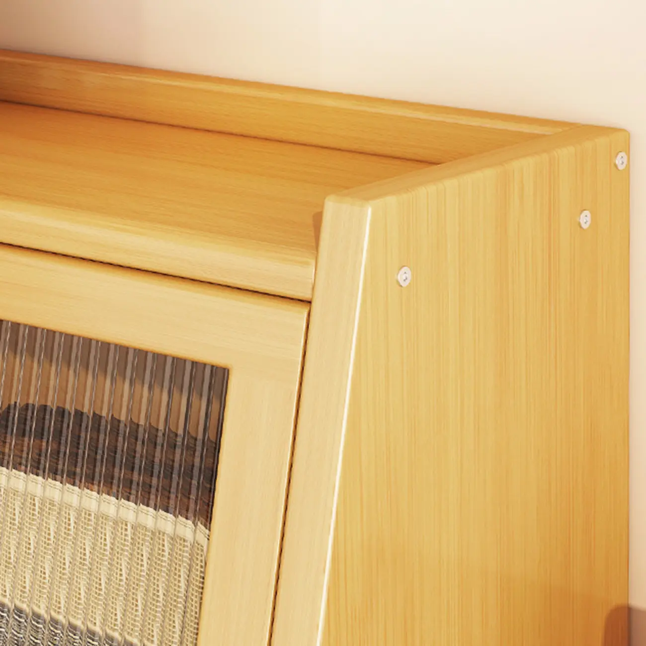 Compact Wood Step Bookcase with Glass Doors Image - 8 | homeyfad