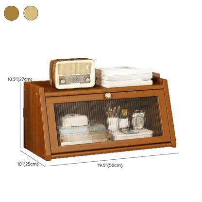 Compact Wood Step Bookcase with Glass Doors Image - 16