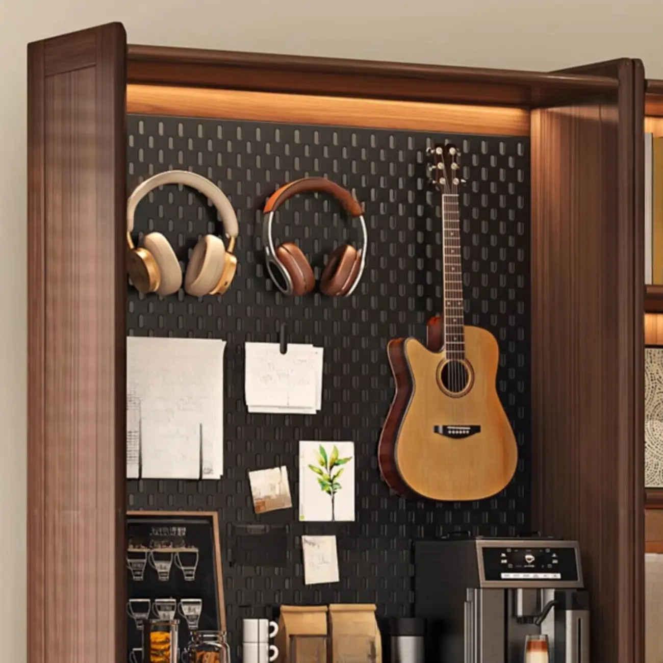 Brown 5-Shelf Wooden Glass Door Bookcase Image - 7 | homeyfad