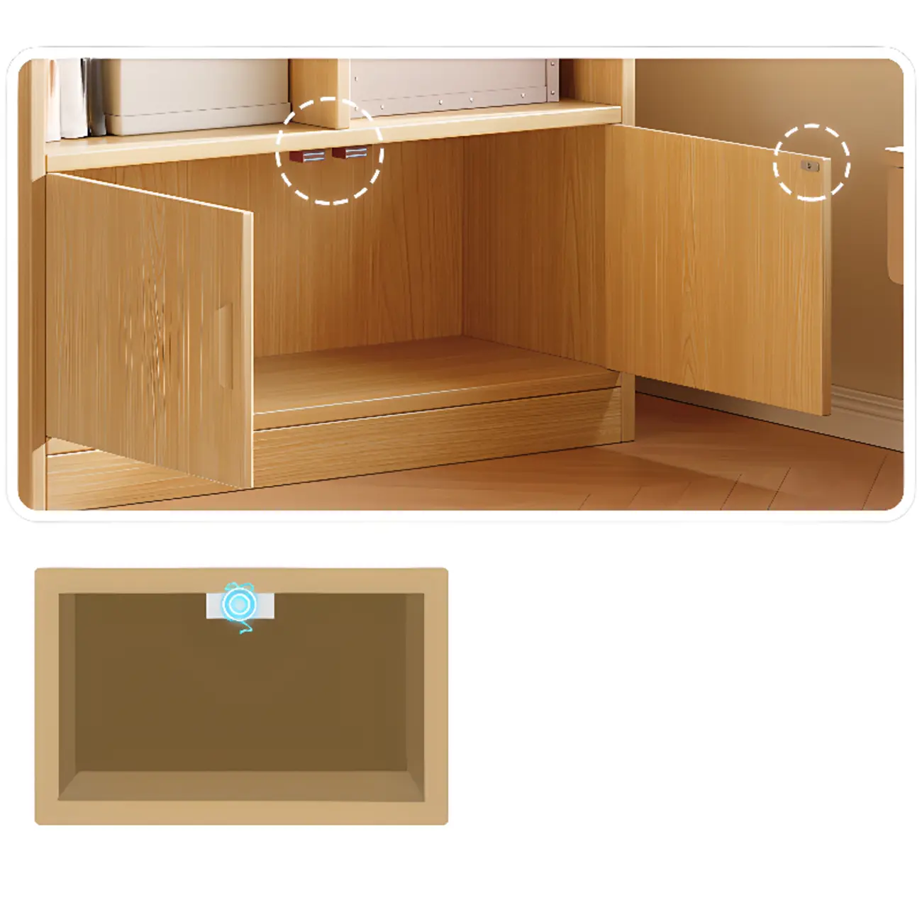 Antique Walnut Reclaimed Wood Doors Vertical Bookcase Image - 4 | homeyfad