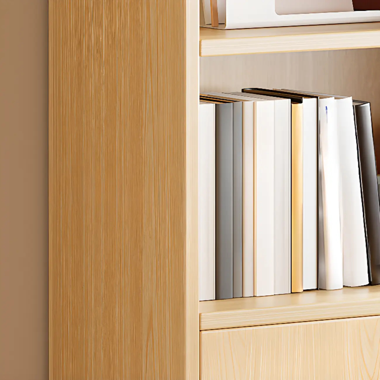 Antique Walnut Reclaimed Wood Doors Vertical Bookcase Image - 6 | homeyfad