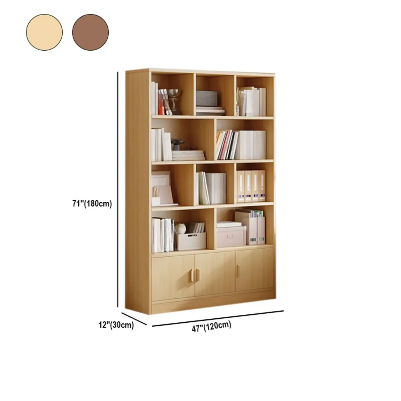 Antique Walnut Reclaimed Wood Doors Vertical Bookcase Image - 17