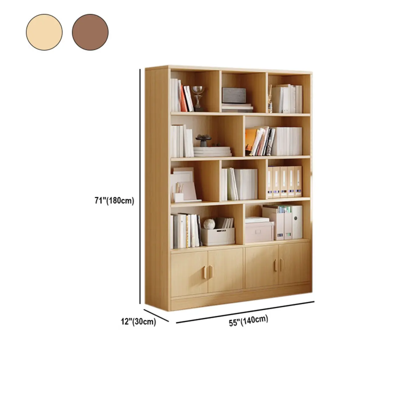 Antique Walnut Reclaimed Wood Doors Vertical Bookcase Image - 18 | homeyfad