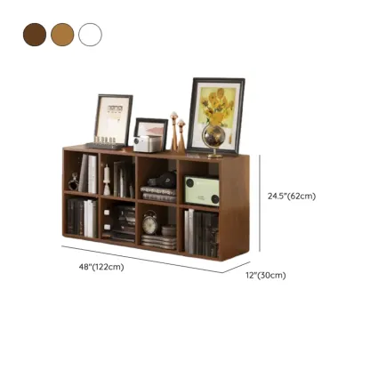 Classic Brown Cherry Wood Open Back Cube Bookcase Image - 16