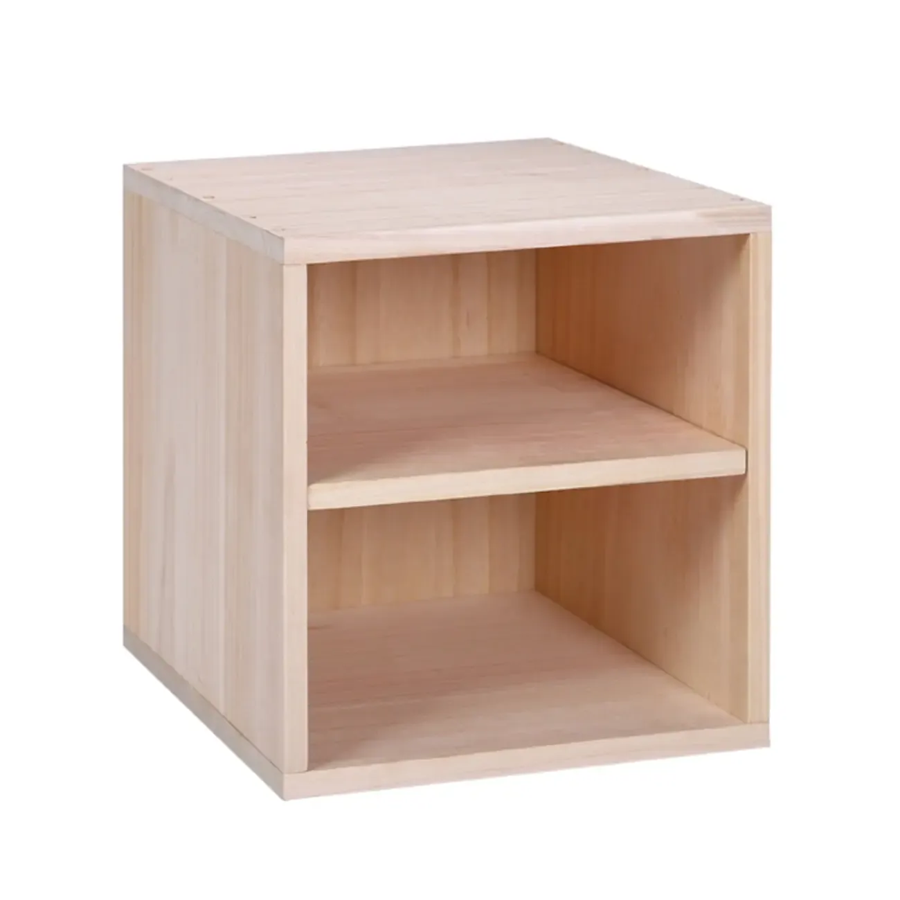 Narrow Modular Wooden Cube Bookcase with Doors Image - 7