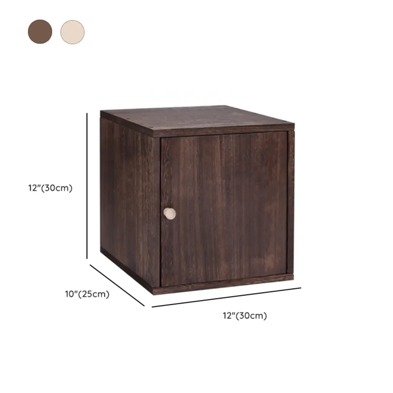 Narrow Modular Wooden Cube Bookcase with Doors #size