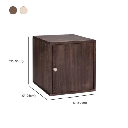 Narrow Modular Wooden Cube Bookcase with Doors #size