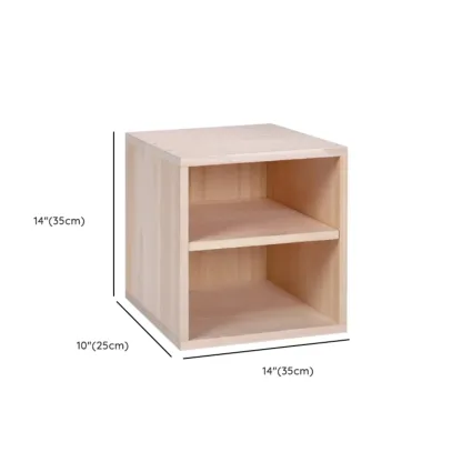 Narrow Modular Wooden Cube Bookcase with Doors Image - 14