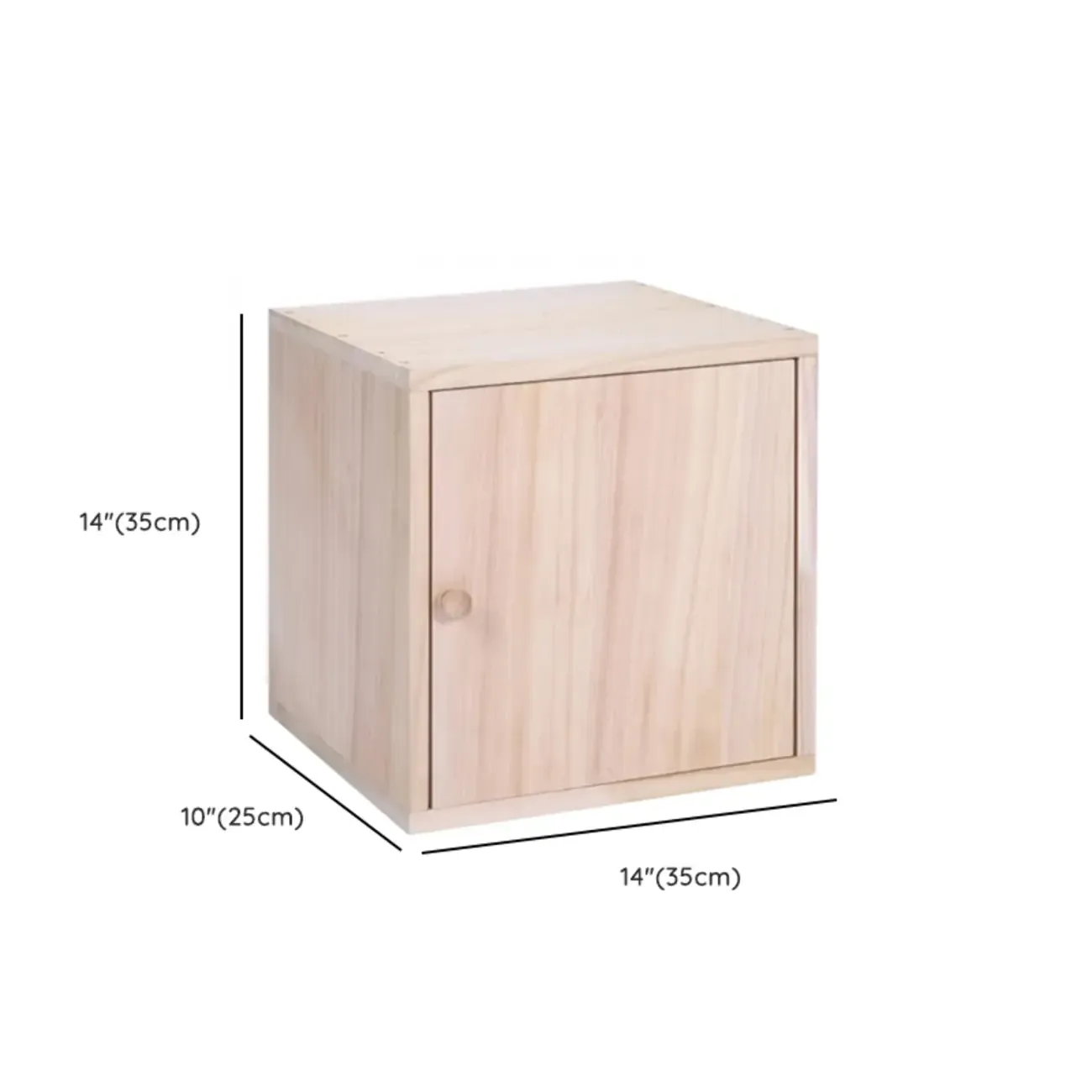Narrow Modular Wooden Cube Bookcase with Doors Image - 15