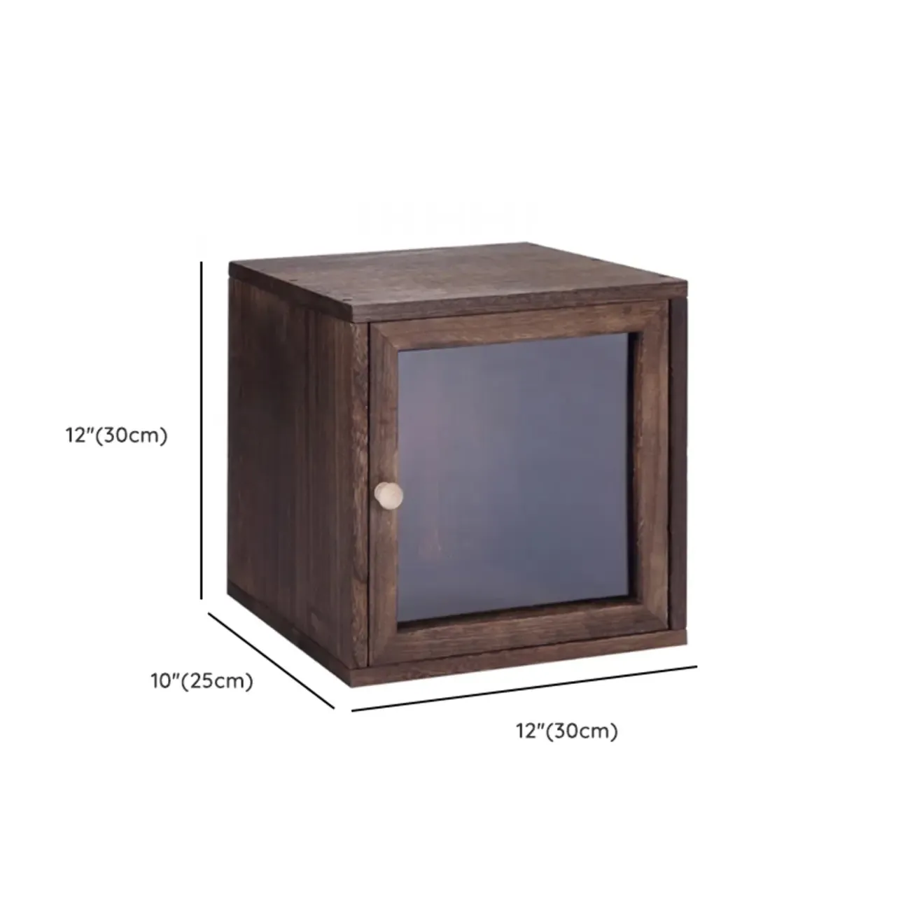 Narrow Modular Wooden Cube Bookcase with Doors Image - 17