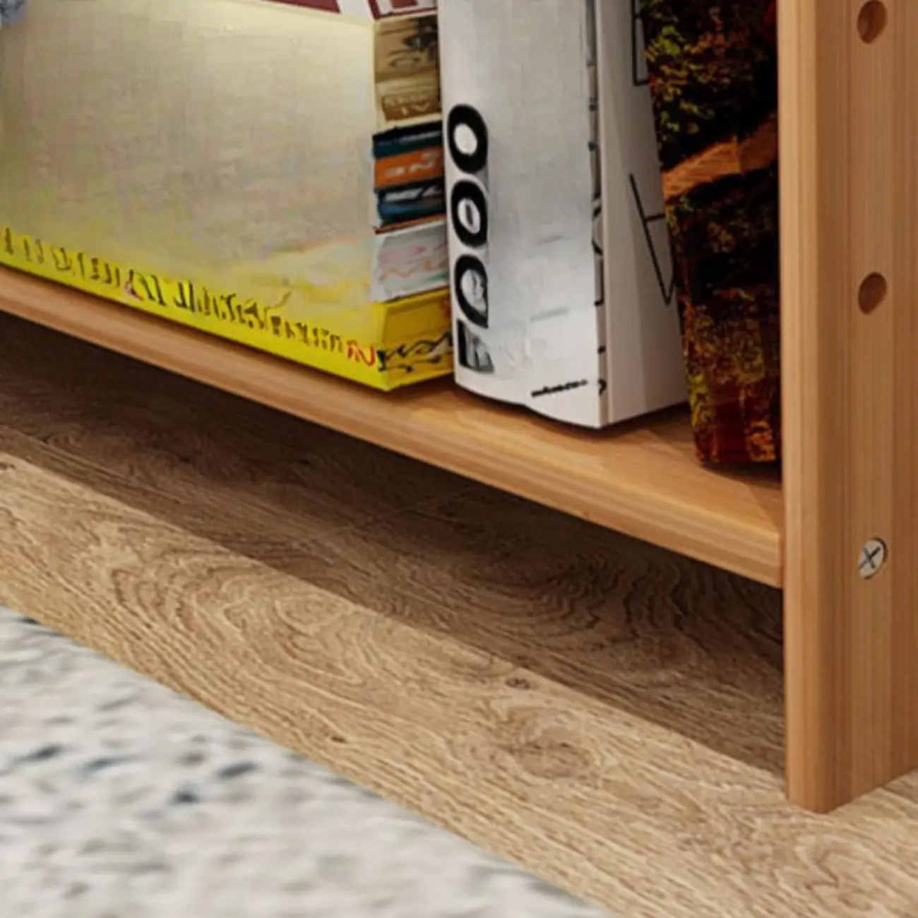 Elegant Nutural Bamboo Vertical Open Back Bookcase Image - 15 | homeyfad