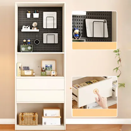 47"L White Wooden 5-Tier Cube Storage Bookcase Image - 10