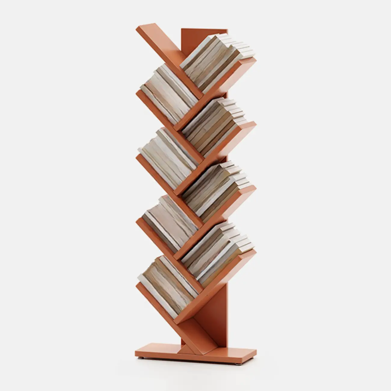 Black Wood Tree-Shaped Vertical Display Bookcase Image - 11 | homeyfad