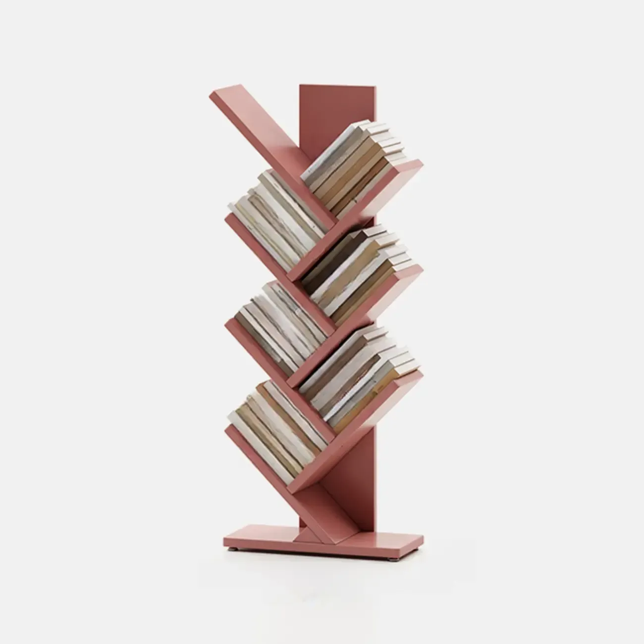 Black Wood Tree-Shaped Vertical Display Bookcase Image - 17