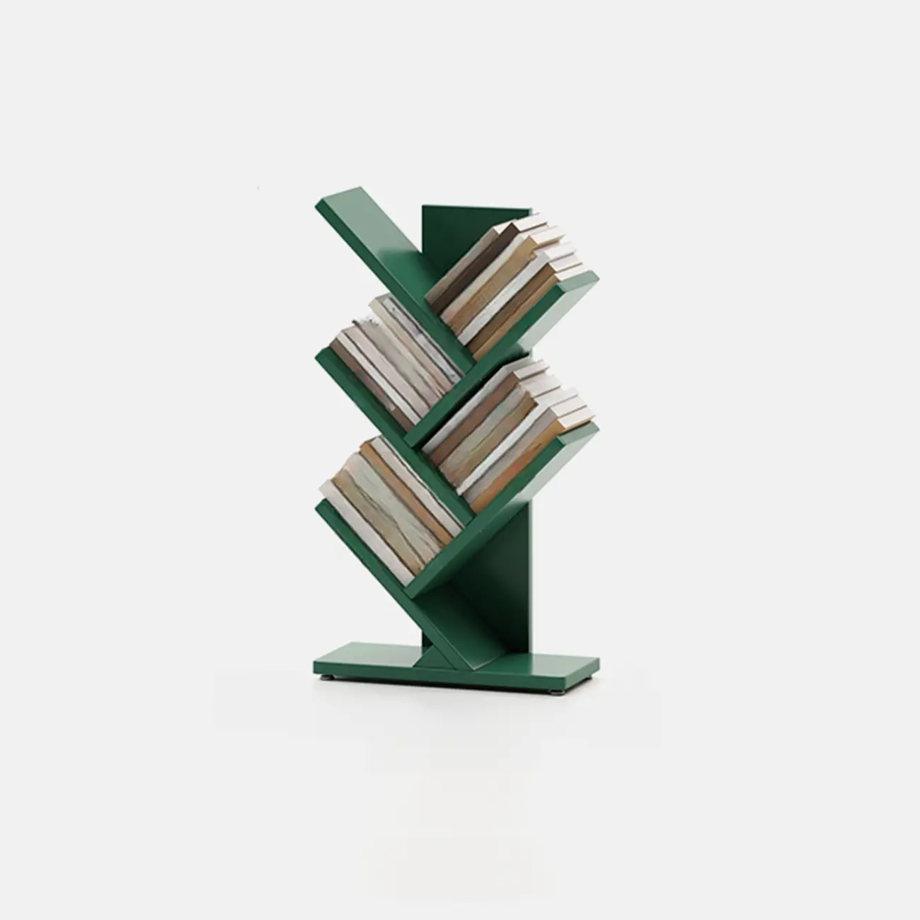 Black Wood Tree-Shaped Vertical Display Bookcase Image - 18 | homeyfad