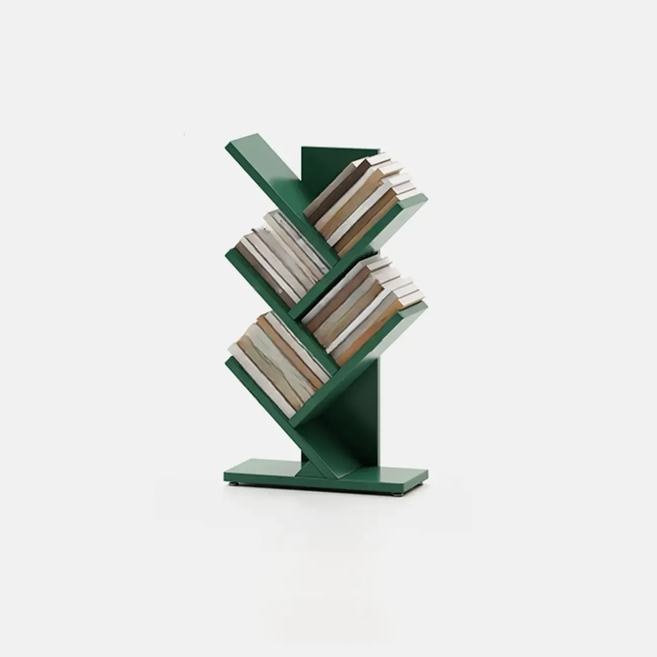 Black Wood Tree-Shaped Vertical Display Bookcase Image - 18