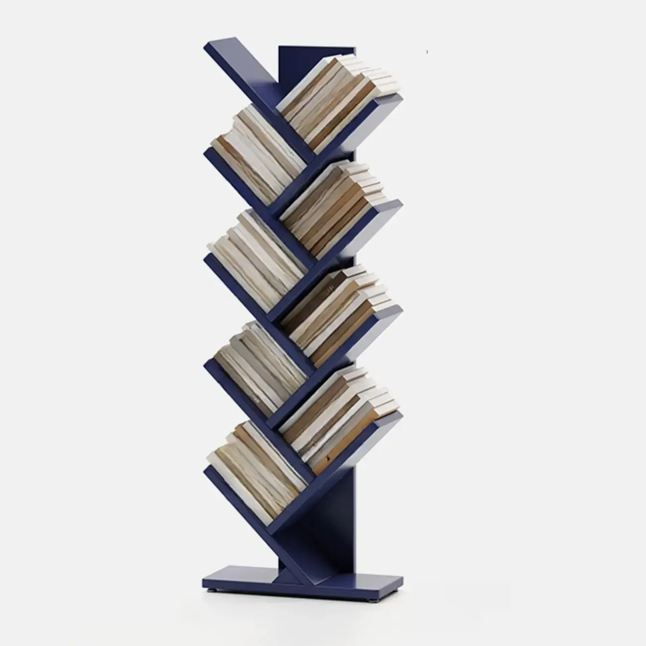 Black Wood Tree-Shaped Vertical Display Bookcase Image - 23