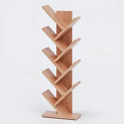 Black Wood Tree-Shaped Vertical Display Bookcase Image - 29