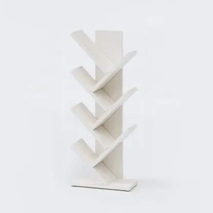 Black Wood Tree-Shaped Vertical Display Bookcase Image - 15