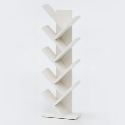 Black Wood Tree-Shaped Vertical Display Bookcase Image - 34