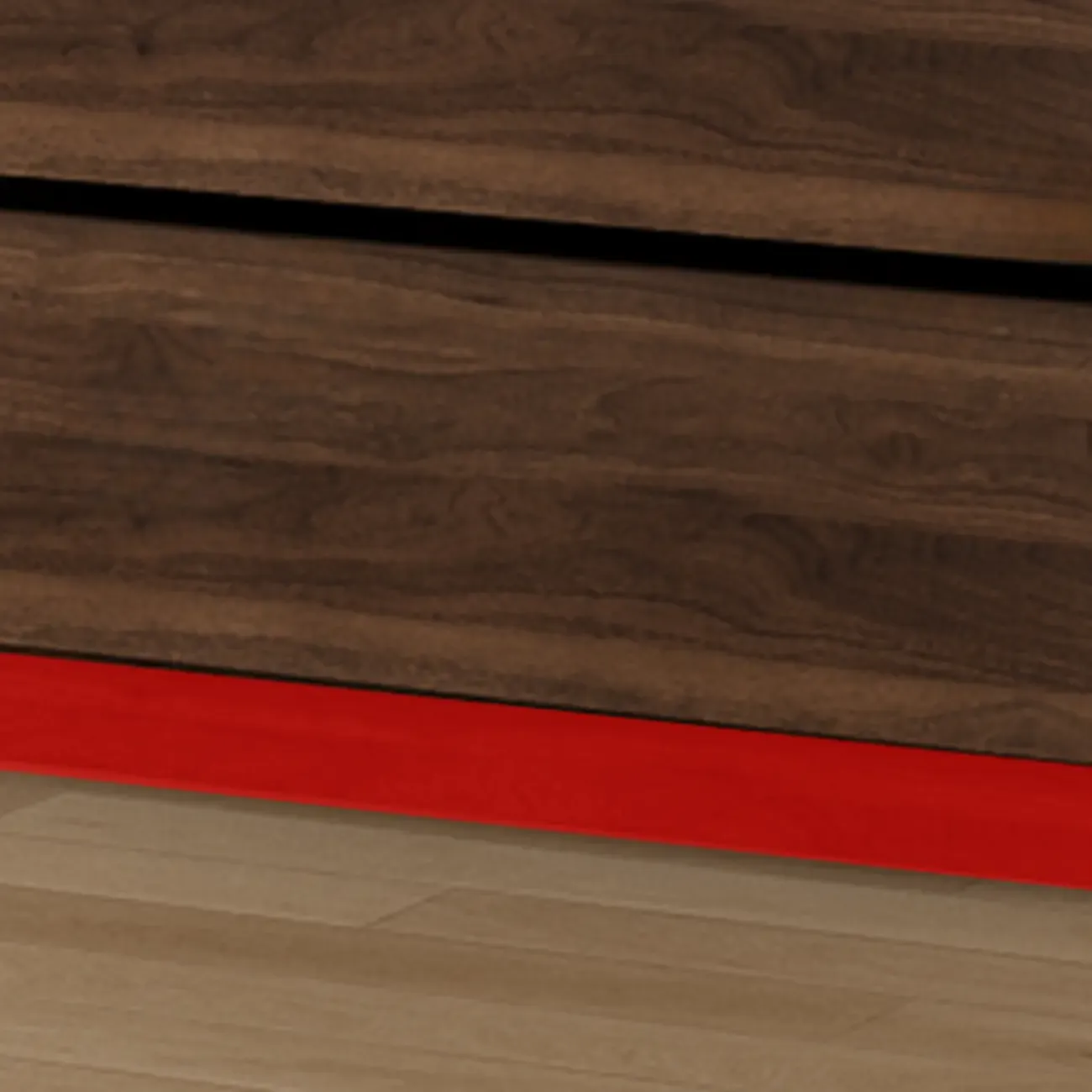 Modern Glass Door Walnut Wooden 5-Shelf Bookcase Image - 5