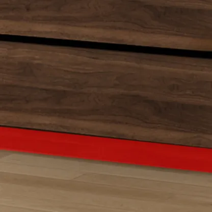 Modern Glass Door Walnut Wooden 5-Shelf Bookcase Image - 5