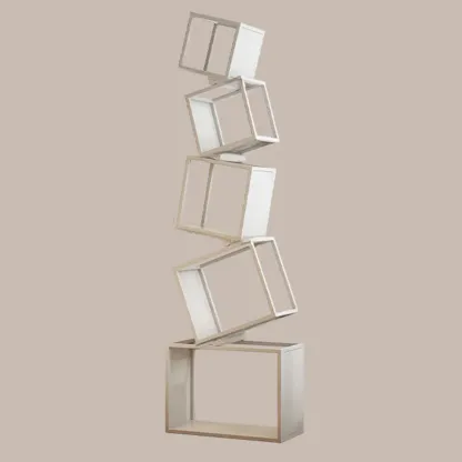 73"H Black Metal Geometric Open Cube Bookcase Image - 4