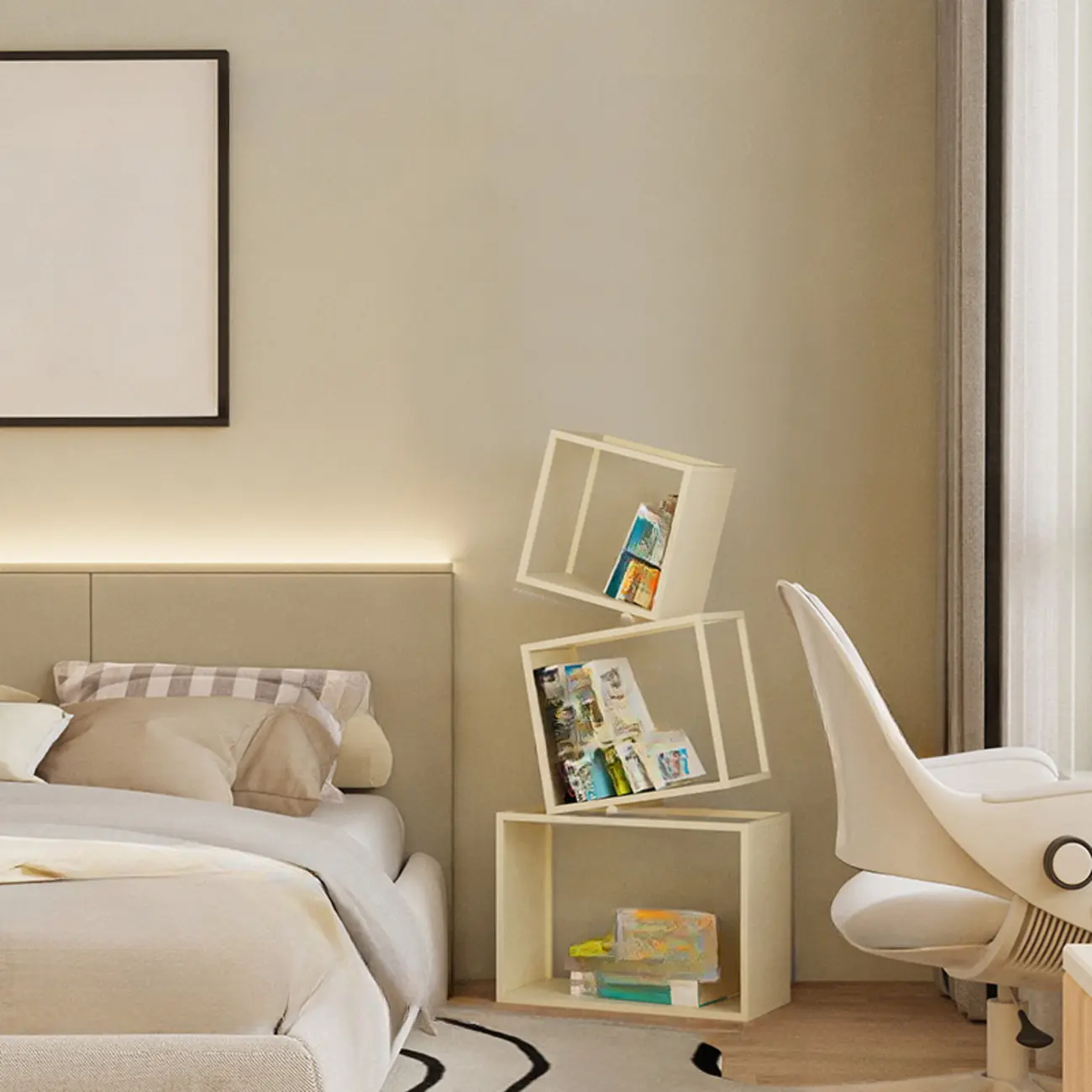 73"H Black Metal Geometric Open Cube Bookcase Image - 21 | homeyfad