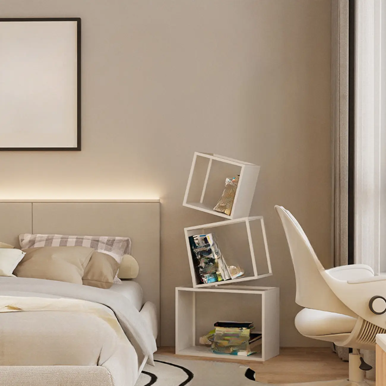 73"H Black Metal Geometric Open Cube Bookcase Image - 23 | homeyfad