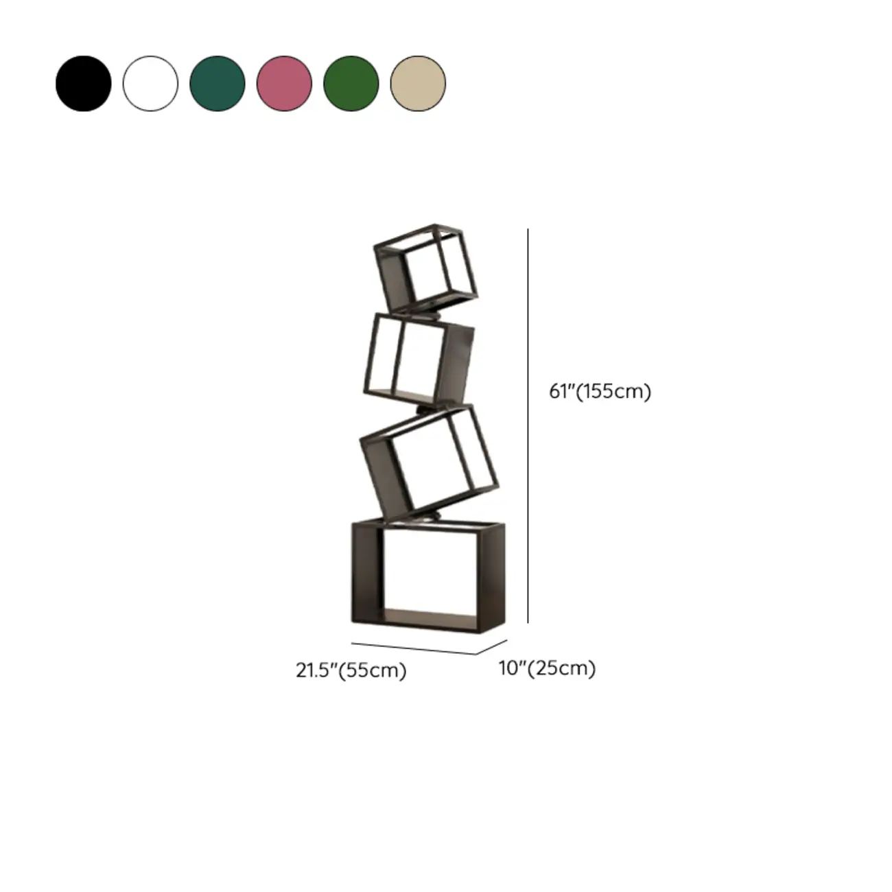 73"H Black Metal Geometric Open Cube Bookcase Image - 29 | homeyfad