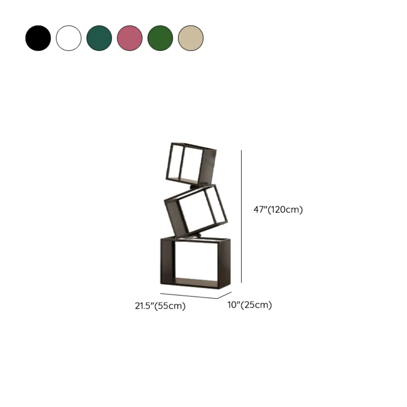 73"H Black Metal Geometric Open Cube Bookcase Image - 30 | homeyfad