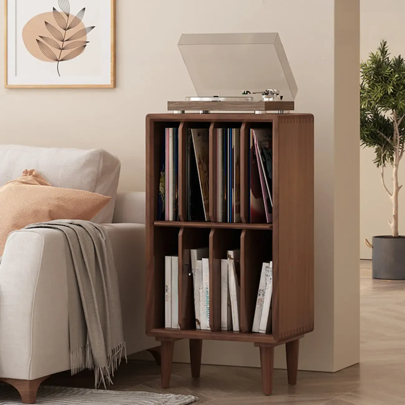 Vertical White Wood Multi-shelves Display Bookcase Image - 7