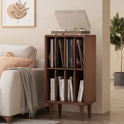 Vertical White Wood Multi-shelves Display Bookcase Image - 7