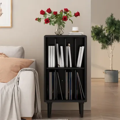 Vertical White Wood Multi-shelves Display Bookcase Image - 8