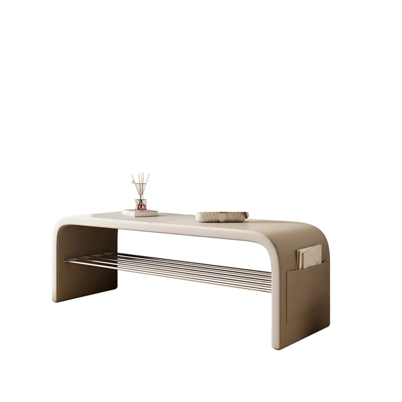 Minimalist Square Cushioned Metal Storage Entryway Bench Image - 18 | homeyfad