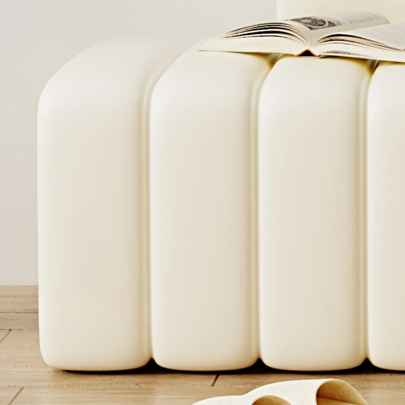 Elegance Flannel Upholstered Entryway Bench with Storage Image - 4 | homeyfad