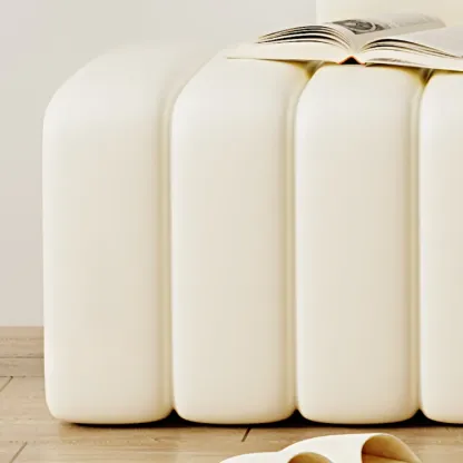 Elegance Flannel Upholstered Entryway Bench with Storage Image - 4