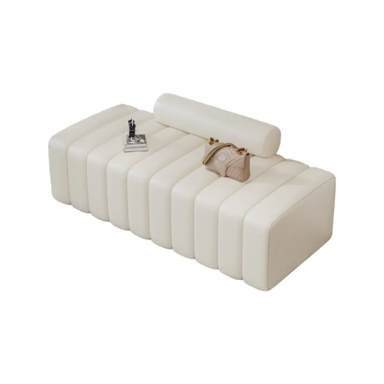 Elegance Flannel Upholstered Entryway Bench with Storage Image - 14