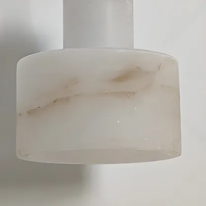 Modern Cylinder White Stone Hanging Pendant Light Image - 14