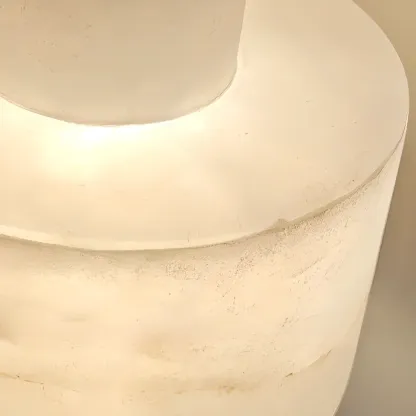 Modern Cylinder White Stone Hanging Pendant Light Image - 16