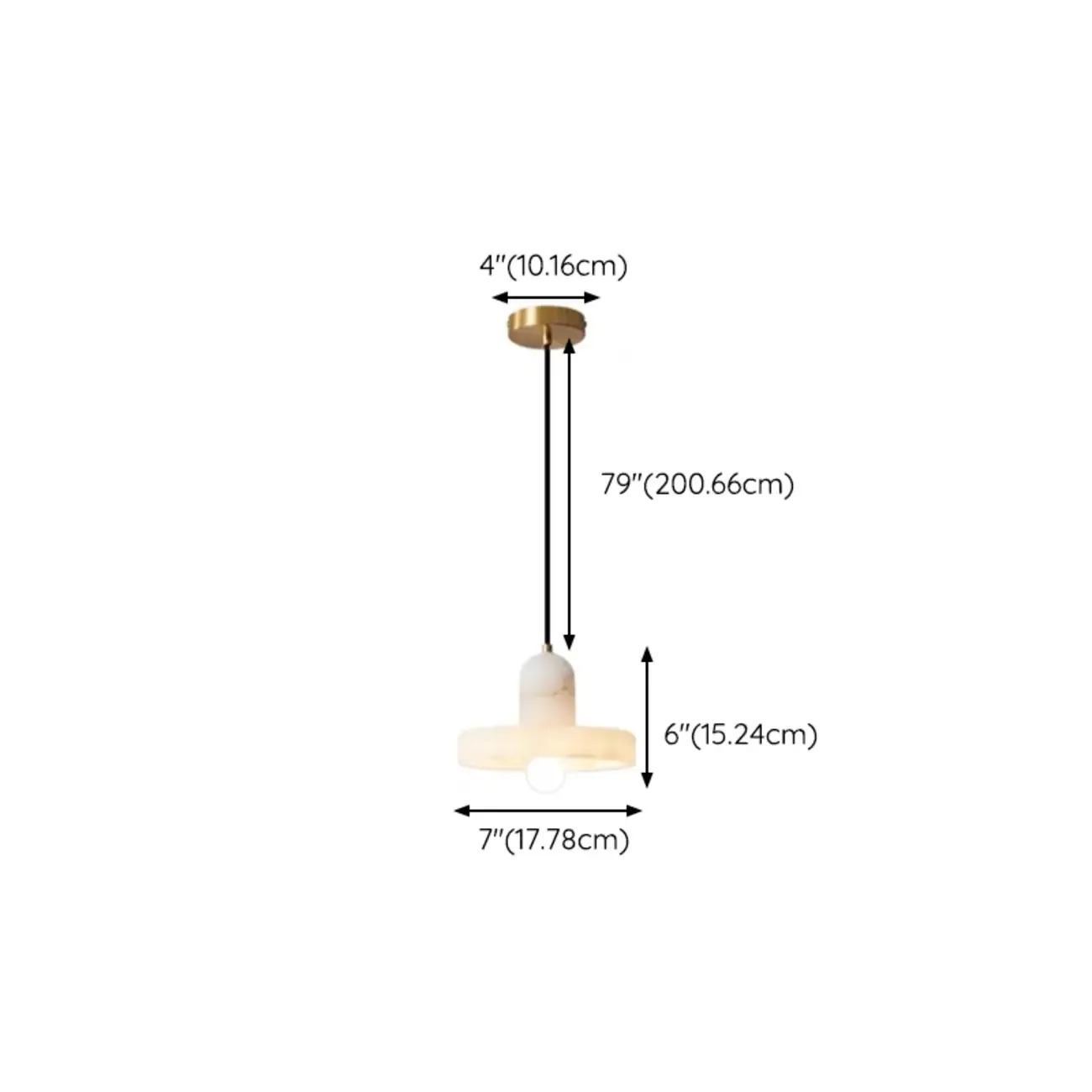 Modern Cylinder White Stone Hanging Pendant Light Image - 18