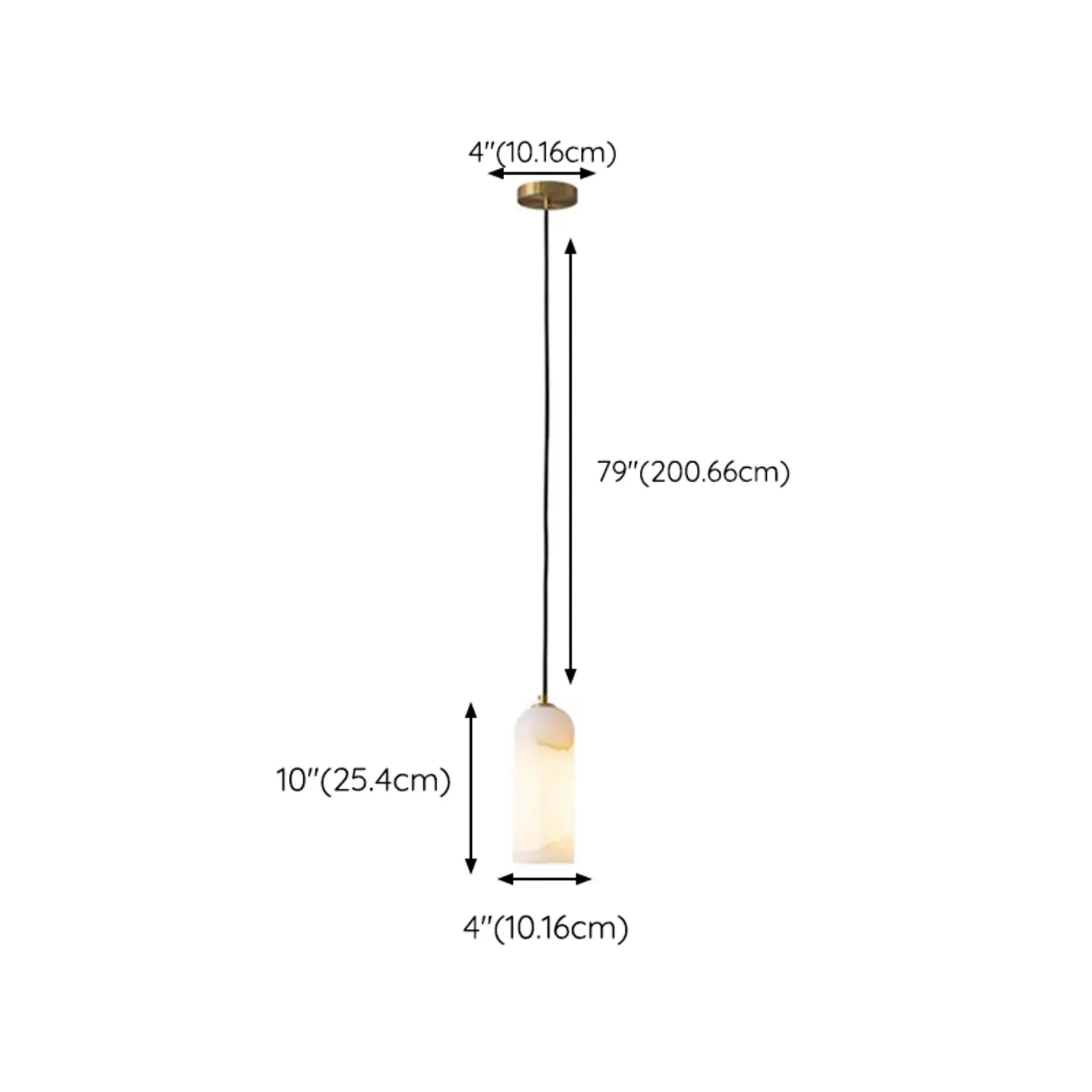 Modern Cylinder White Stone Hanging Pendant Light Image - 20 | homeyfad