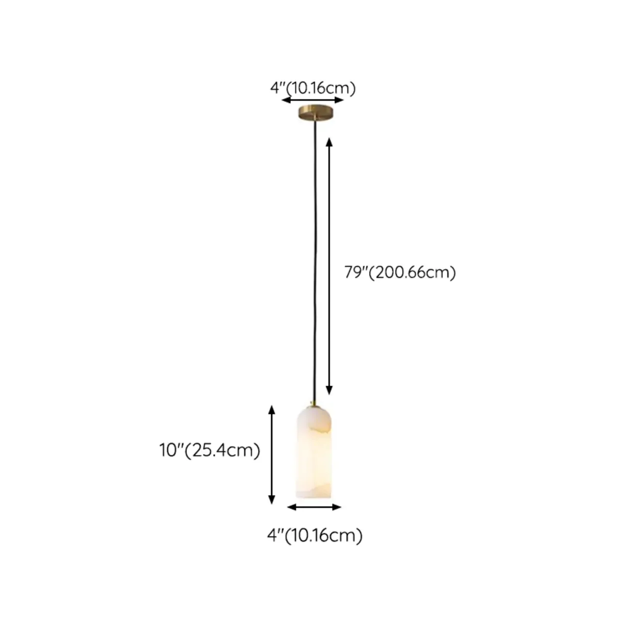 Modern Cylinder White Stone Hanging Pendant Light Image - 20