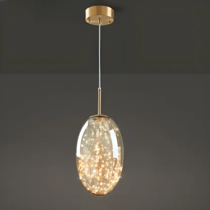 Modern Glass Adjustable Kitchen Pendant Light Dimmable LED Image - 3