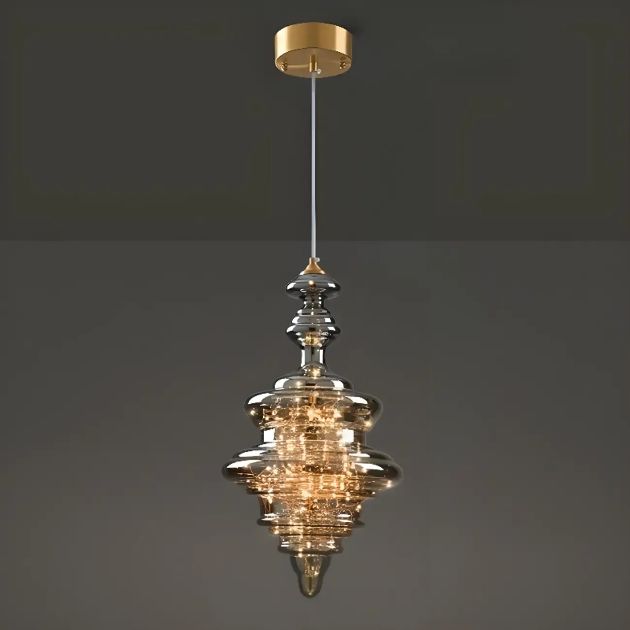 Modern Glass Adjustable Kitchen Pendant Light Dimmable LED Image - 7