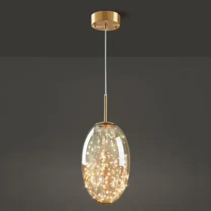 Modern Glass Adjustable Kitchen Pendant Light Dimmable LED Image - 11